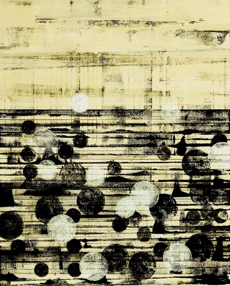 Abstract Acrylic Painting By Petr Strnad, 16 X 20", Nowhere Far Iv., Original Artwork