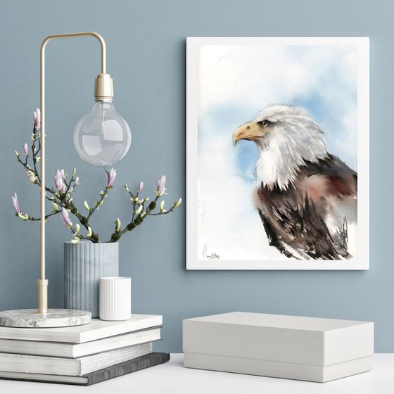 American Eagle watercolor painting