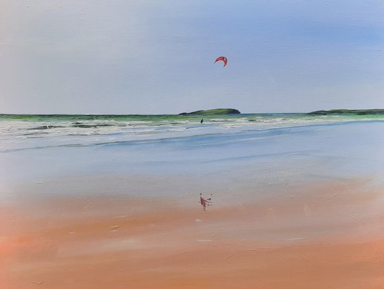 Kitesurfing on Keel Beach