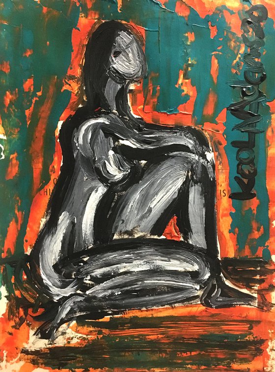 Nude in Orange and Blue