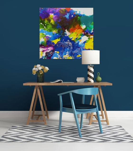 Abstract painting. 90x95 cm