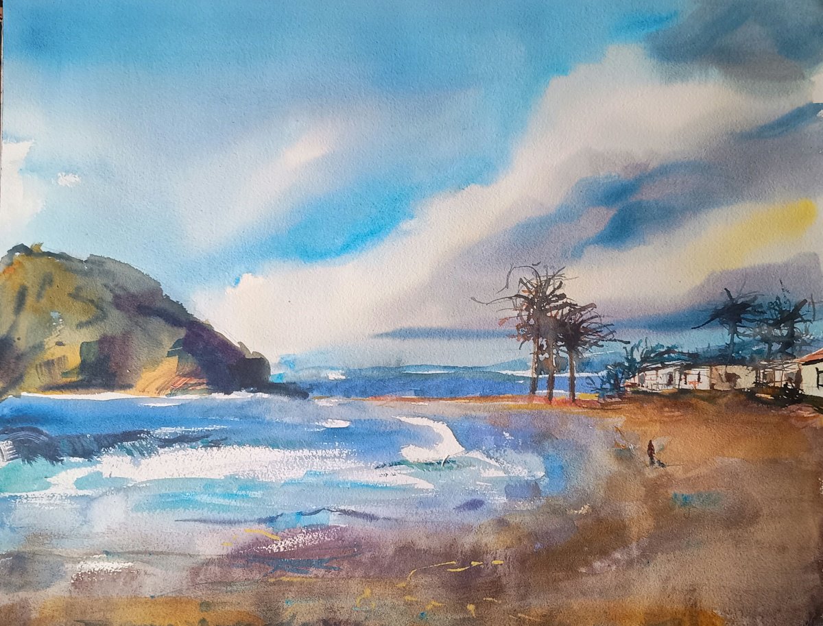 Expressive Watercolour , Marina By Marina Del Pozo, 20 X 14, Artwork For Sale On Artfinder