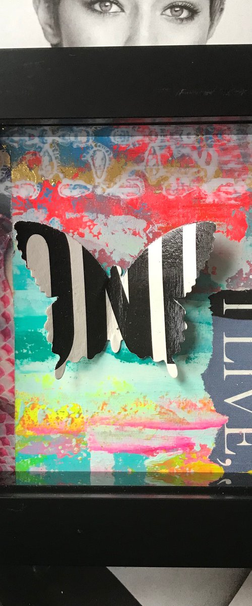 Mini Beauty  No16 - Abstract Butterfly in Box by Hernan Reinoso