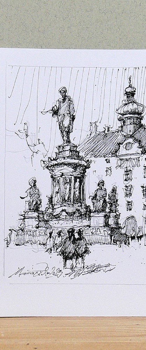 Vienna, ink drawing art. by Marin Victor