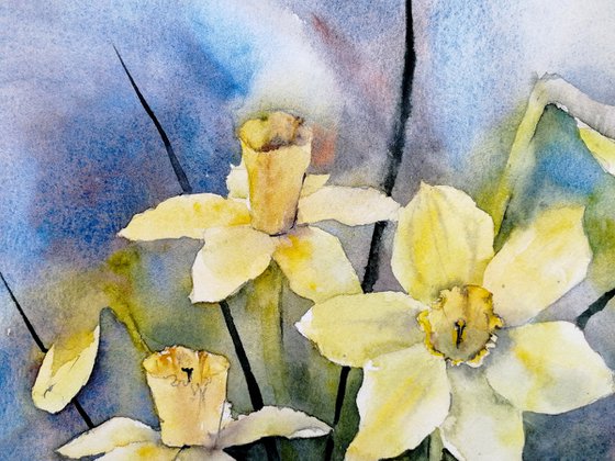 Yellow Daffodils painting