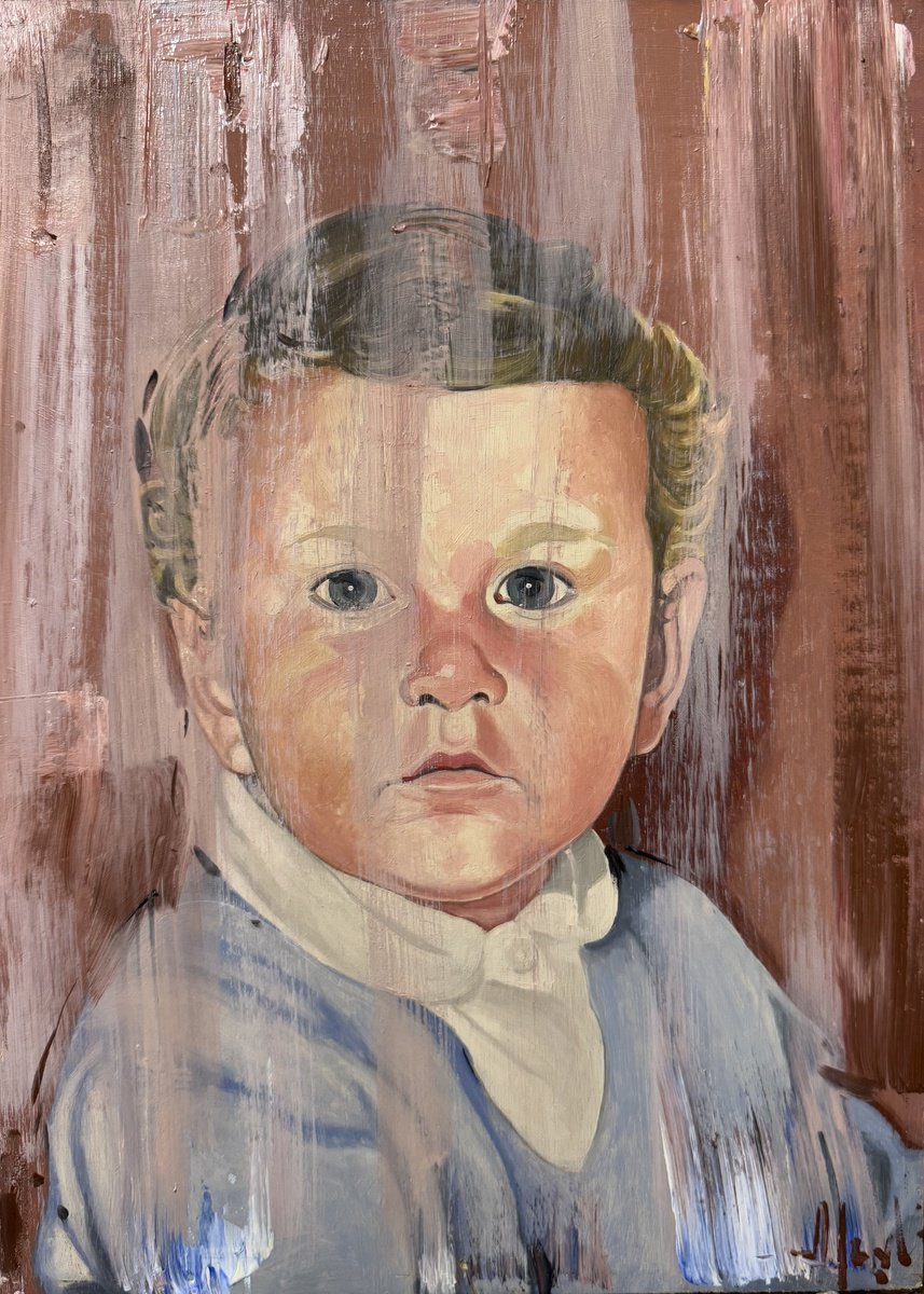 Expressive Portrait Oil Painting By Altin Furxhi, 10 X 14, Fading Memories, Original Artwork