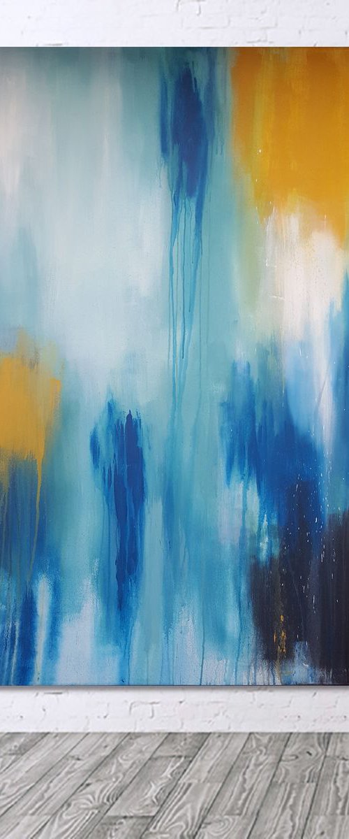 Deep Sea in Turquoise - XL Abstract by Stefanie Rogge