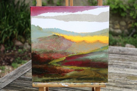 Abstract landscape #3 - small size canvas - 30X30 cm