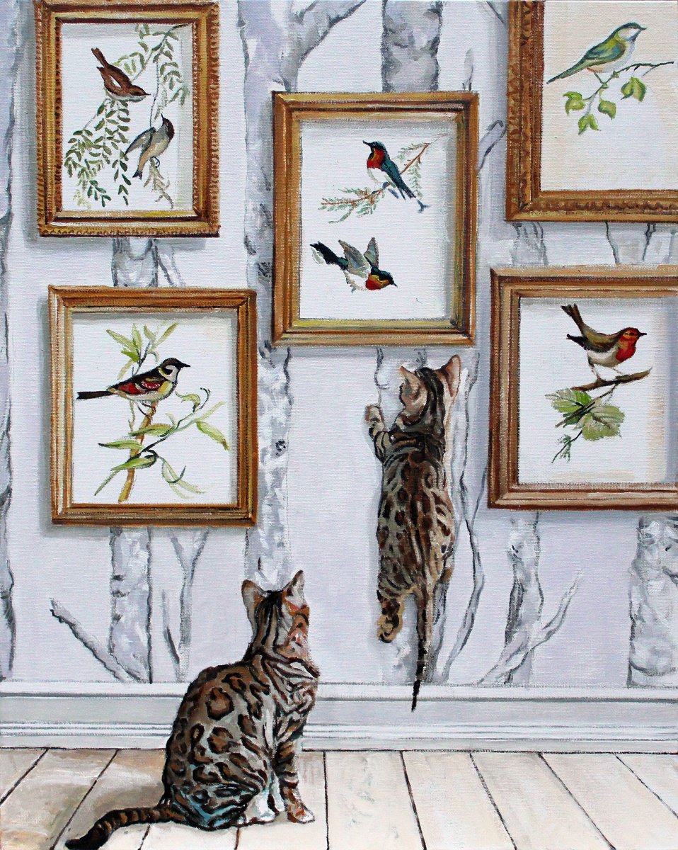 Impressionistic Animal Oil Painting By Timothy Adam Matthews, 16 X 20", Art Of Birdwatching #4, Original Artwork