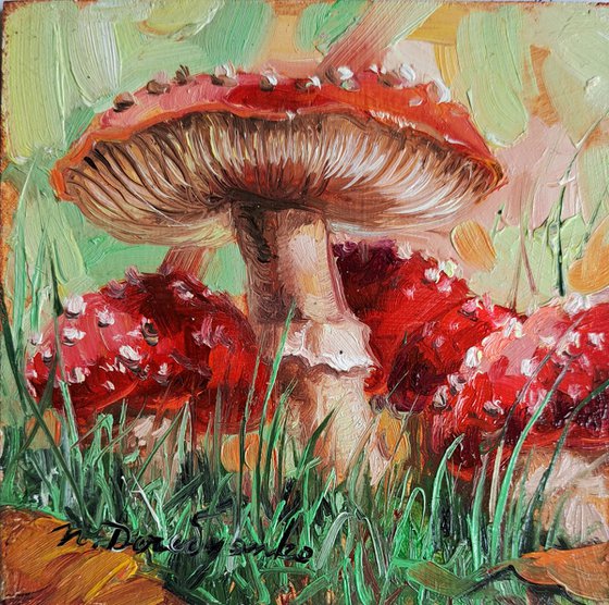 Fly agaric Mushroom painting