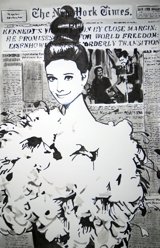 Audrey Hepburn / 70 x 46 cm