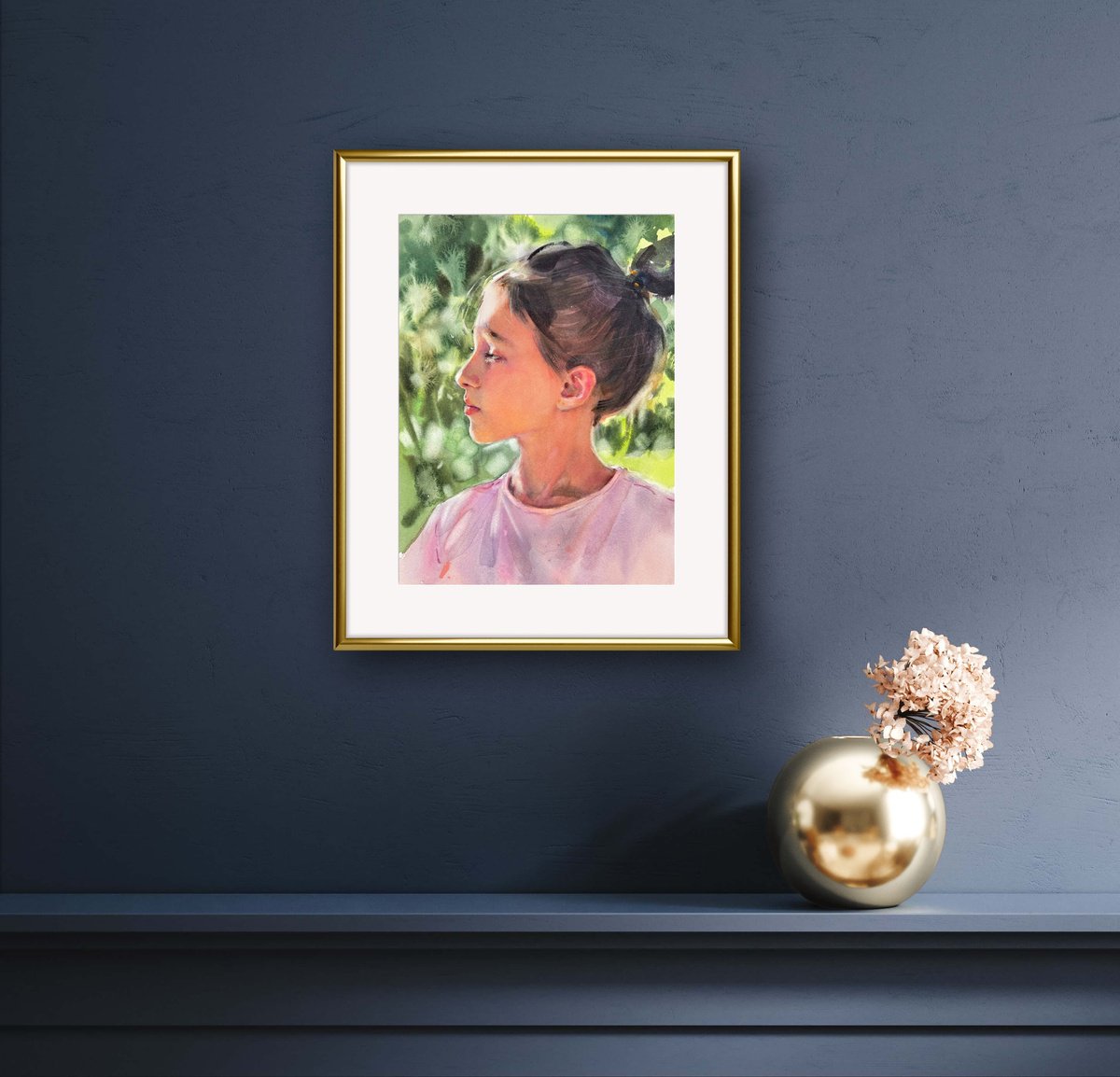 Impressionistic Portrait Watercolour By Olha Retunska, 9 X 12", Girl, Original Artwork