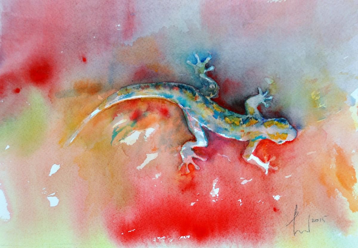 FROM SHADOW original watercolor by Beata van Wijngaarden