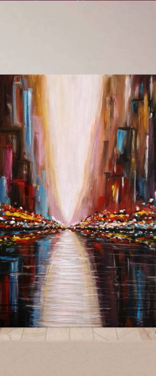 Night Life  40x50cm by Eleni Denart