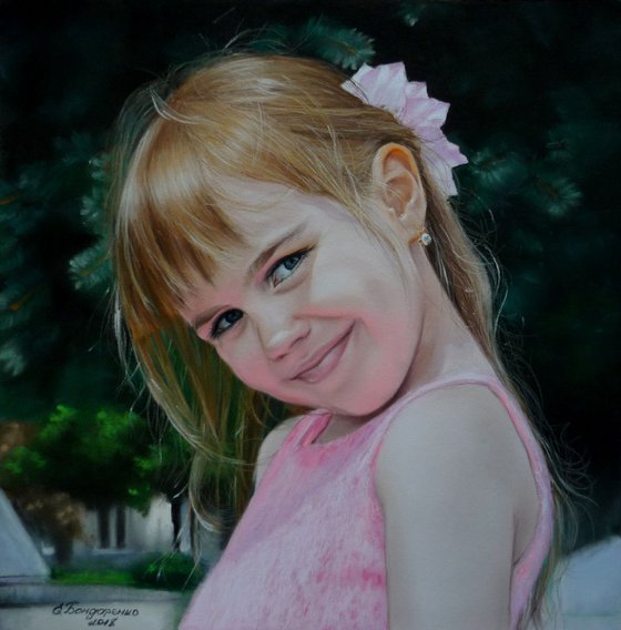 Dasha. Custom pastel portrait.