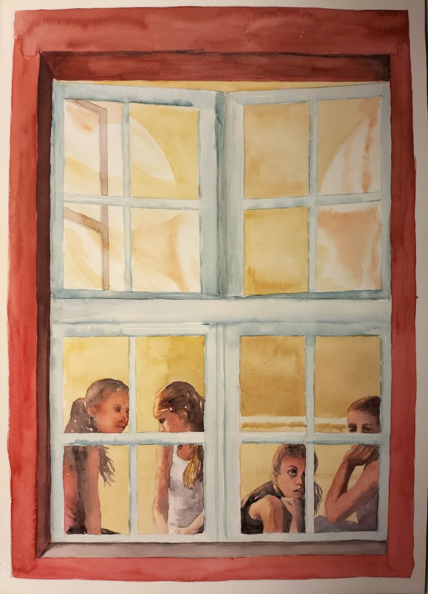 Photorealistic Portrait Watercolour By Laura Chilivani, 13 X 18", Insieme, Original Artwork