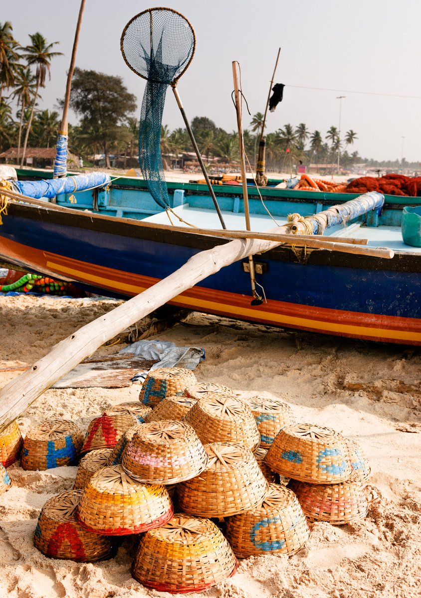 Fishing boat at Colva Beach, Goa by Tom Hanslien