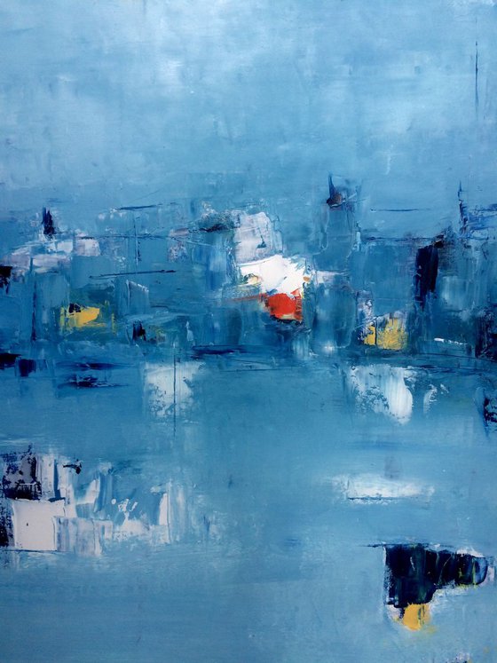 La Laguna. (The Lagoon) 70X70 cm. Abstract Painting.