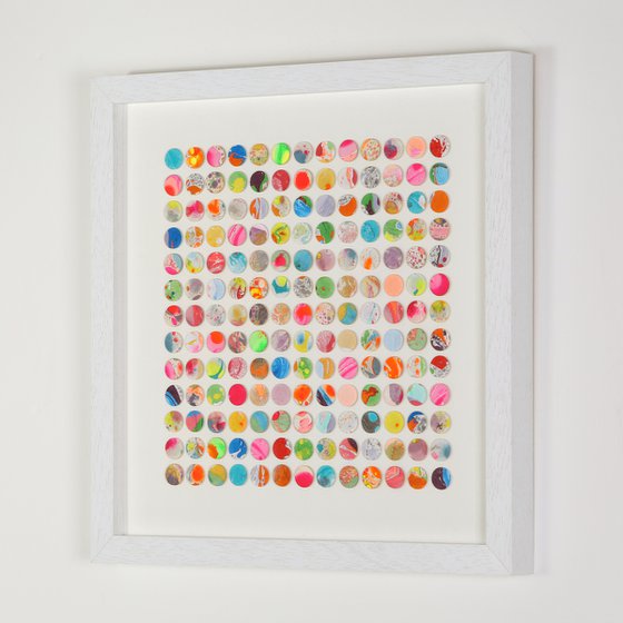 169 marble dots 3D geometric collage painting white