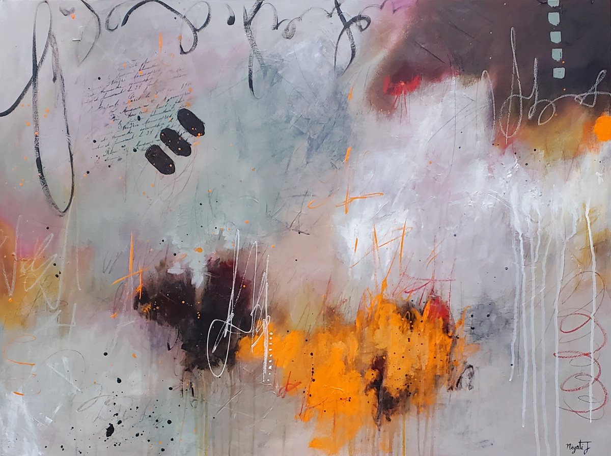 Abstract Acrylic Painting By Niyati Jiwani, 40 X 30", Hued Harmony, Original Artwork