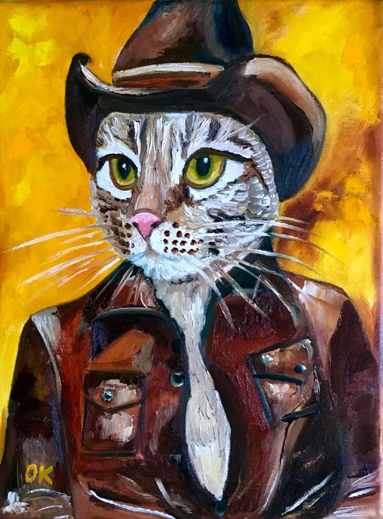 Magnificent Cat  cowboy inspired by Magnificent seven movie.