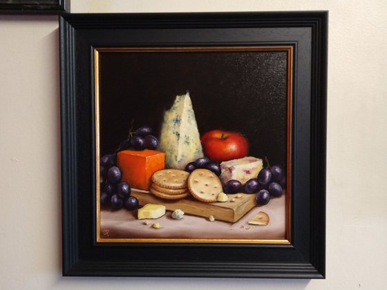 Cheese and fruit  still life