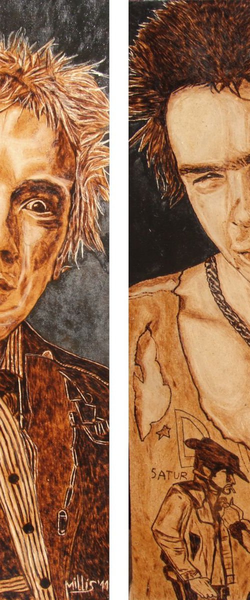Sex Pistols (Diptych) by MILIS Pyrography