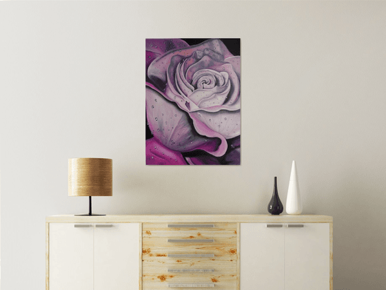 Rose of Marena, flower, canvas oriGinal oil art, floral painting, wall decor art, Gift for her