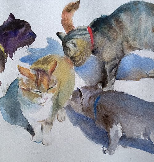 City cats. Pretty guest. №8 by Irina Bibik-Chkolian