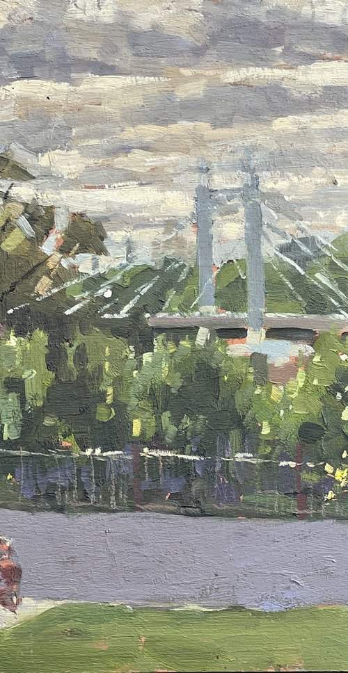 Albert Bridge, summer by Louise Gillard