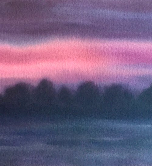 North Dorset to Wiltshire border at dawn by Samantha Adams