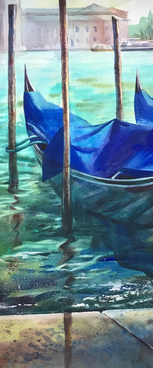Venetian gondolas. Italian landscape. Venetian landscape - Venice, Gift for her - Gift for him by Natalia Veyner