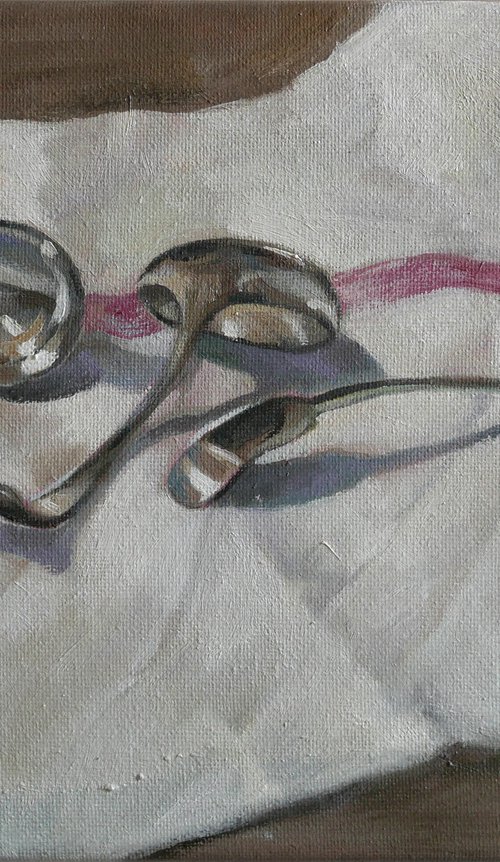 Study of silver spoons by Isabel Hutchison