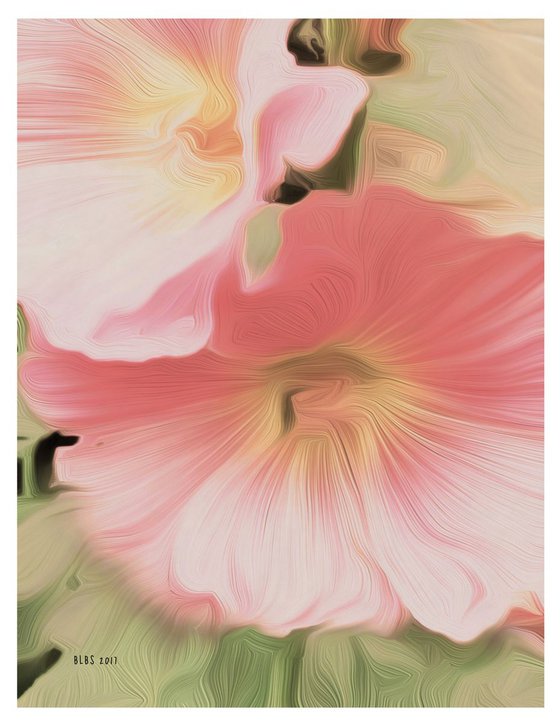 Hollyhocks, After O'Keeffe