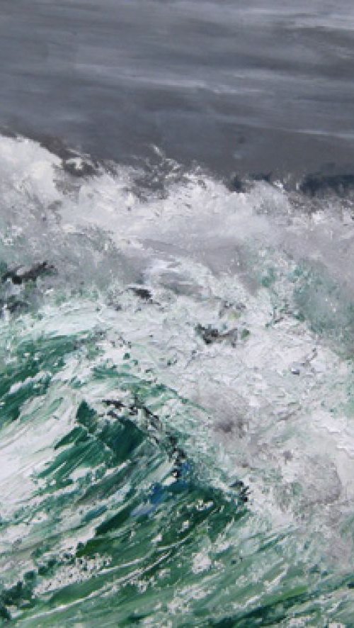 Westerly Gale Breaking over Stag Rock, Cape Wrath by Bill McArthur