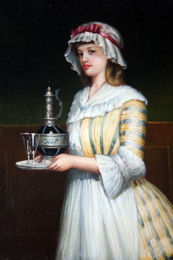 Miniature XIXth.C. Young lady portrait
