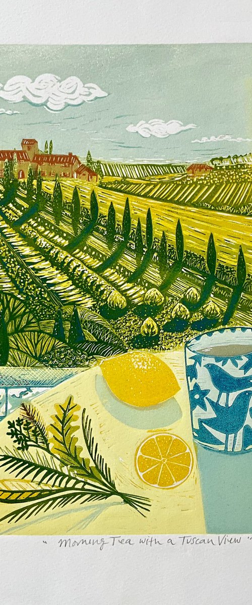 Morning Tea with a Tuscan View by Alison  Headley