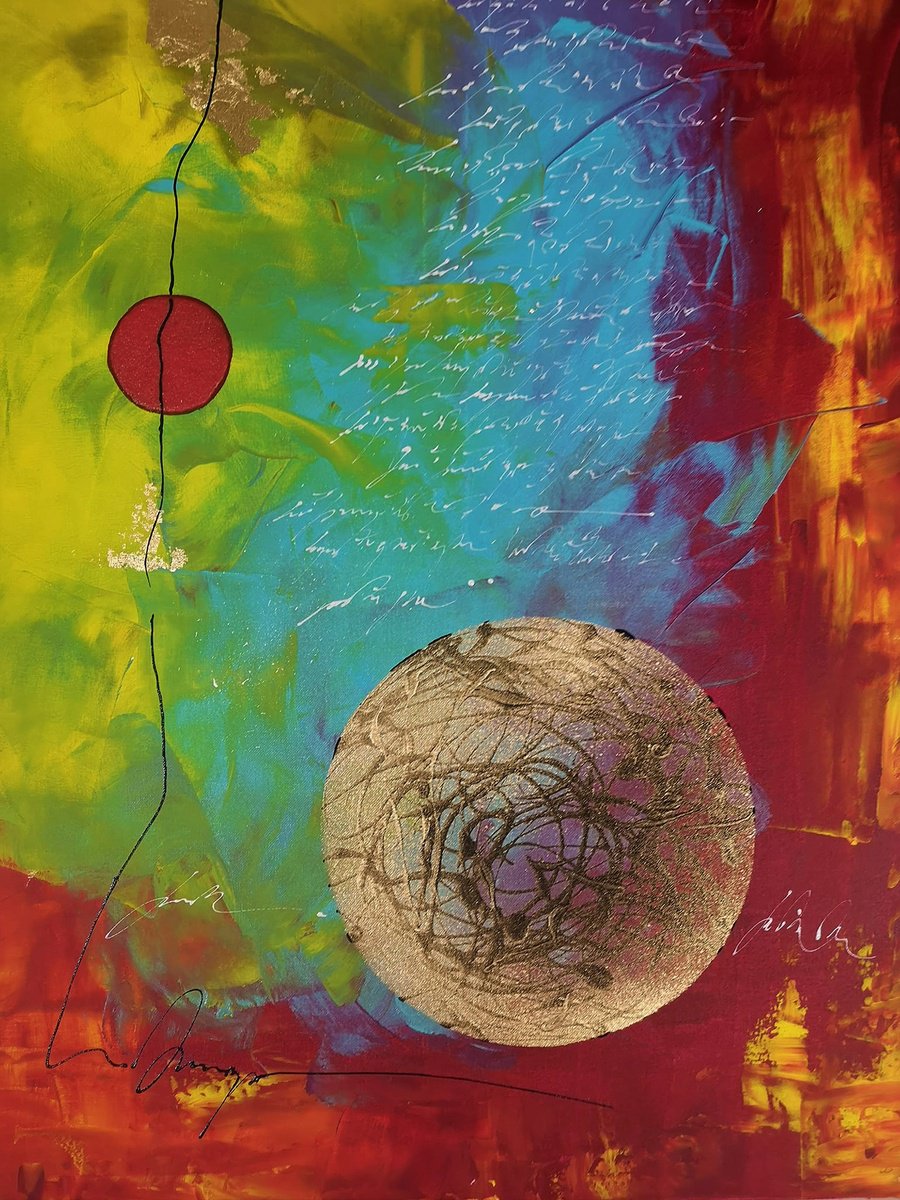 Abstract Painting By Ivana Urso, 24 X 31, A Suspended World, Original Artwork