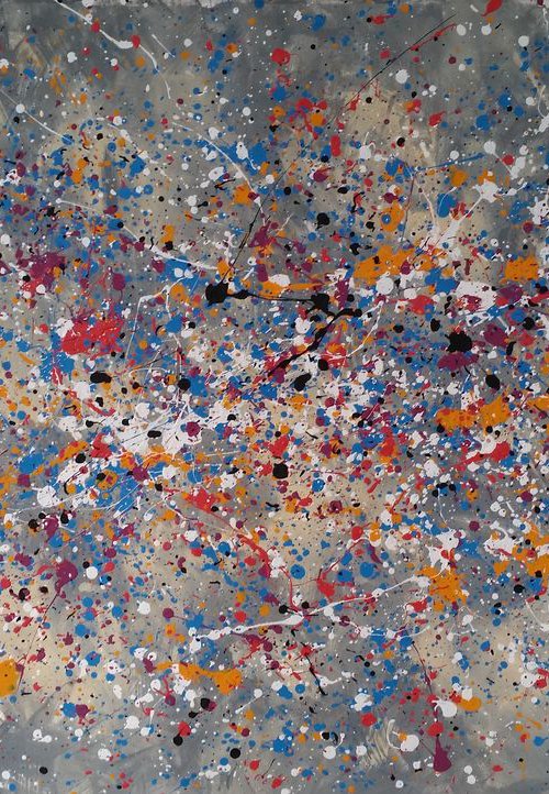 Abstract  ACRYLIC PAINTING on CANVAS by M.Y. by Max Yaskin