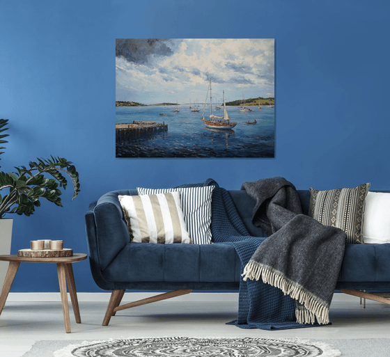 Morning sun on the Lunenburg bay (36x48x1.5")