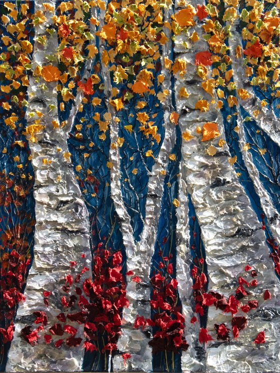 Golden Aspen Grove Textured
