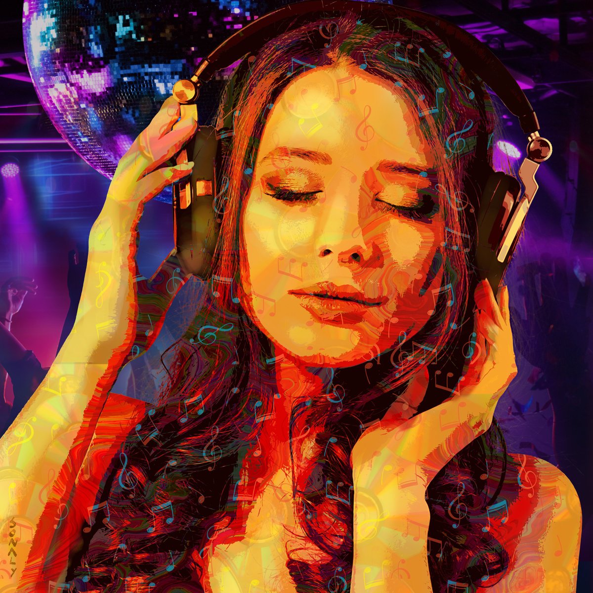 Photorealistic Portrait Giclee Print By Sonaly Gandhi, 30 X 30", Rhythm Of The Soul, Original Artwork