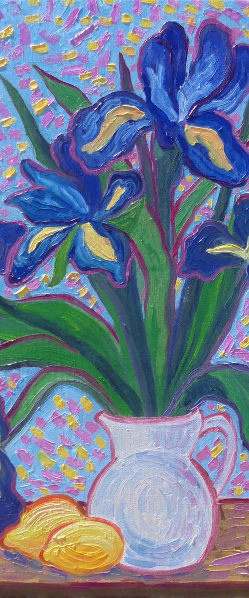Flower Vase - Irises 5 by Kirsty Wain