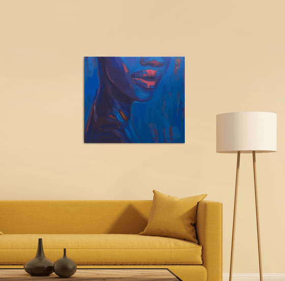 UNSTOPPABLE - black woman portrait canvas wall art, African American queen empowerment artwork, purple melanin oil painting