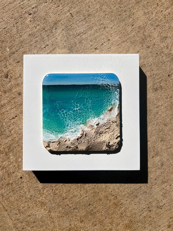 "Little wave" #18 - Miniature square painting