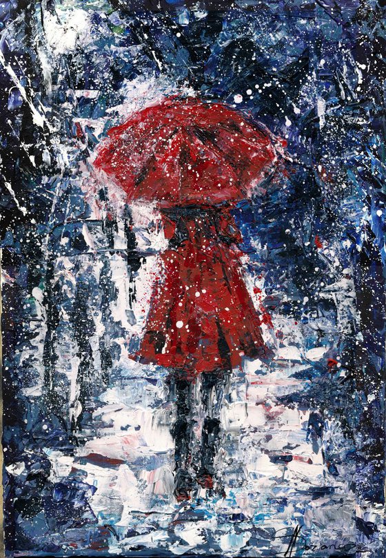 Girl with Red Umbrella