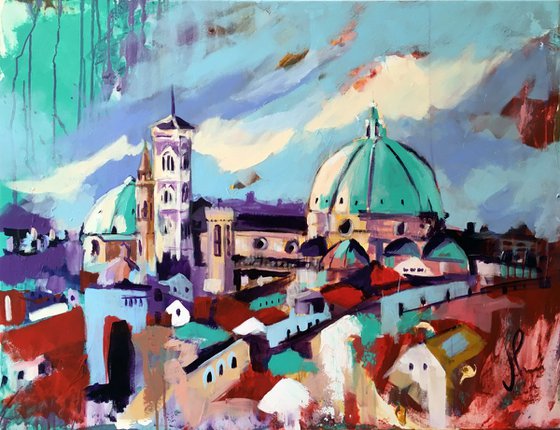 Firenze Skyline Acrylic on Canvas 116x89cm