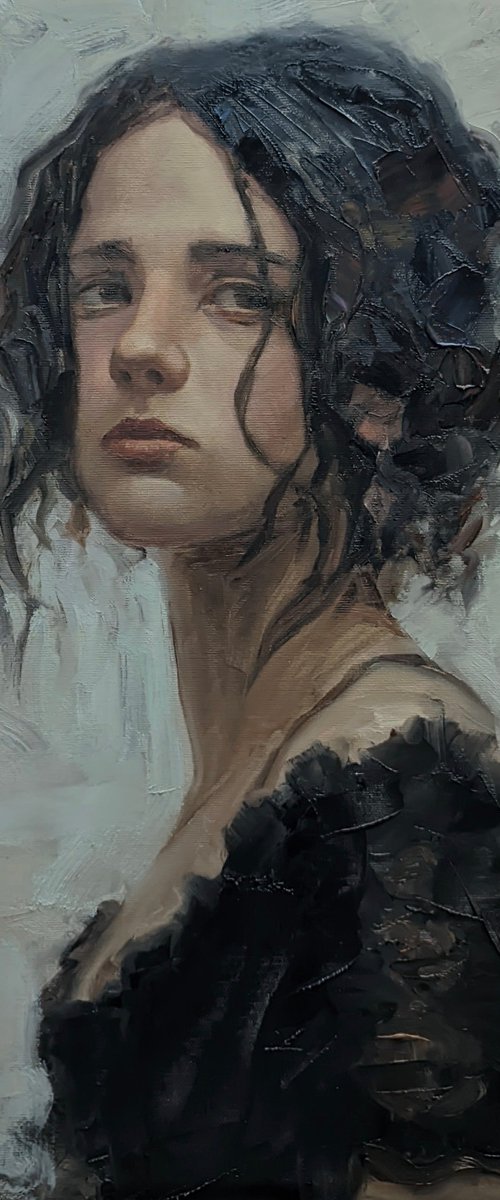 Girl in black by Pavel Guliaev