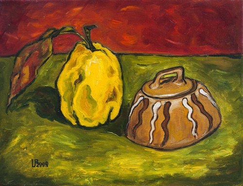 Quince And Sugar Bowl by Liudmila Pisliakova