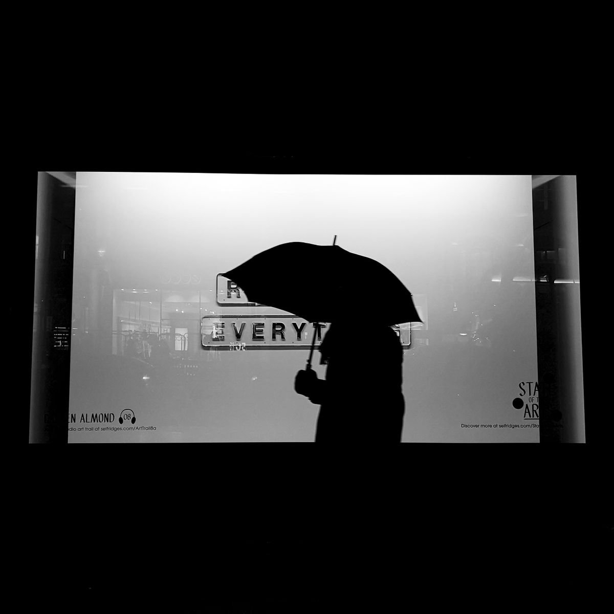 Rider On The Storm - Black And White Night Photography Print, 12x12 Inches, C-Type, Unfram... by Amadeus Long